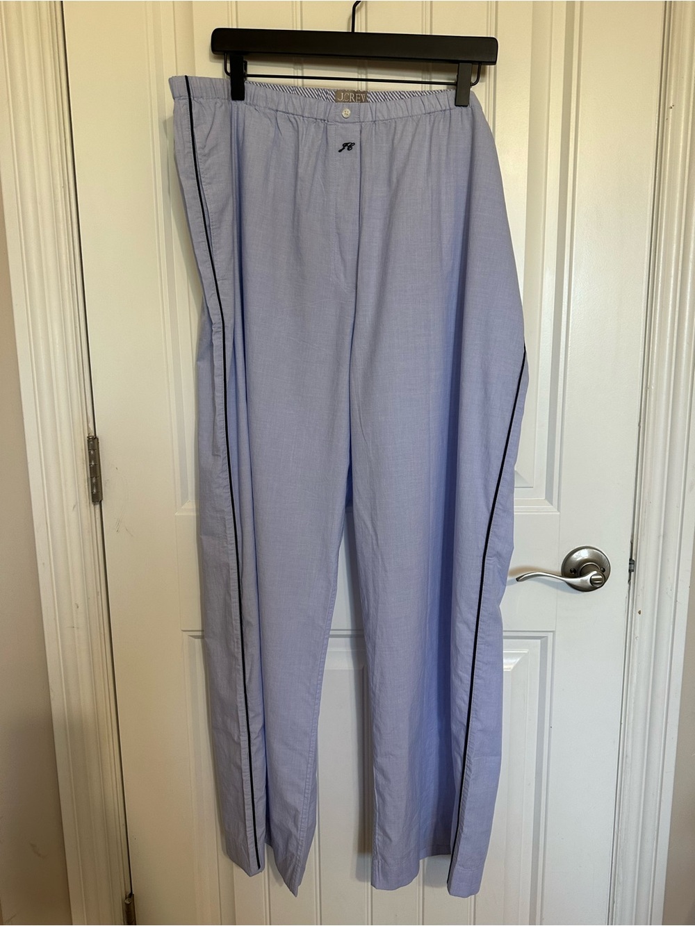 J. Crew Classic pajama pant set in end-on-end cotton Cool Lilac size XXL - Picture 8 of 10